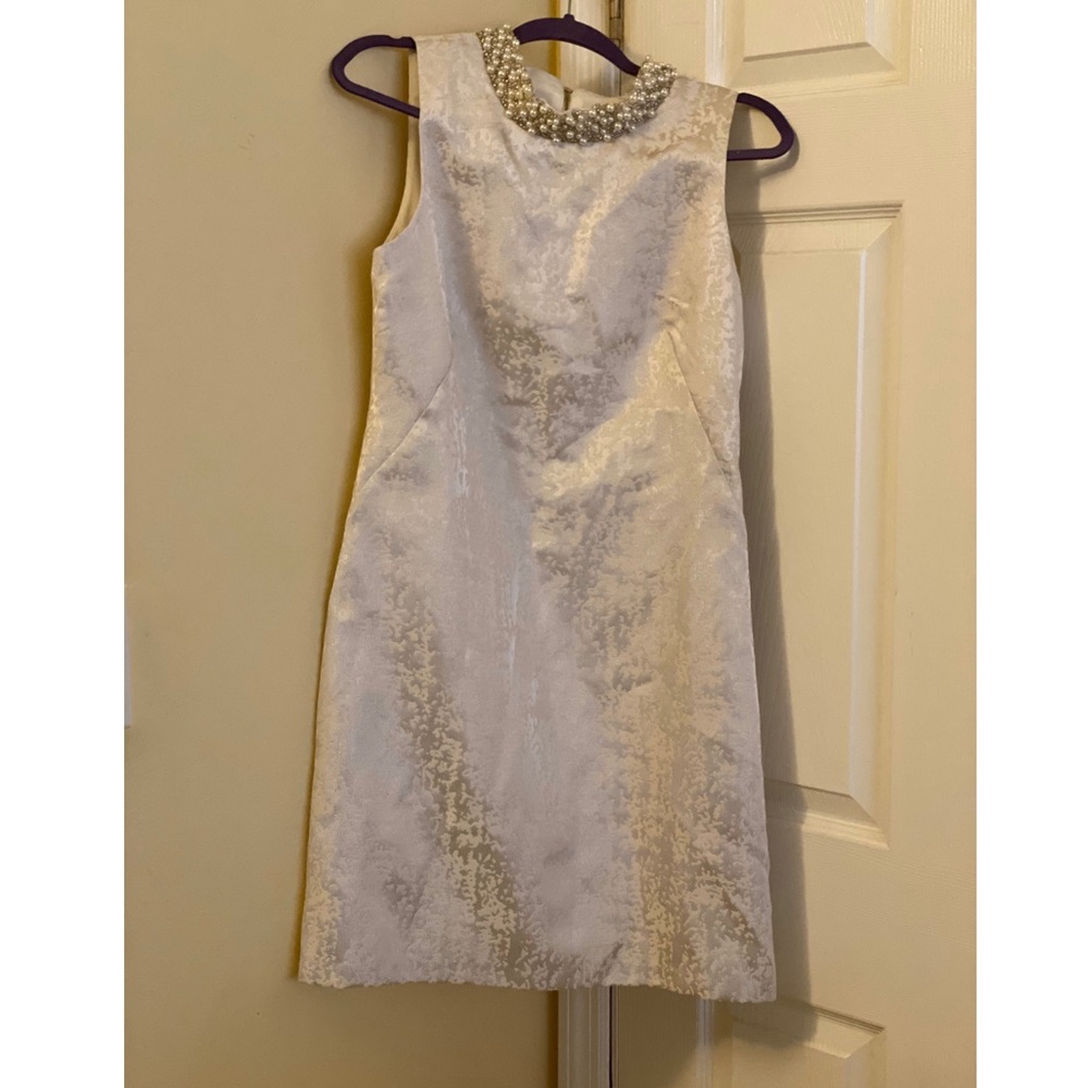 Dress with beaded collar